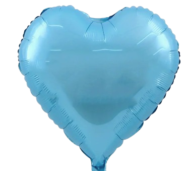 globo corazón azul celeste