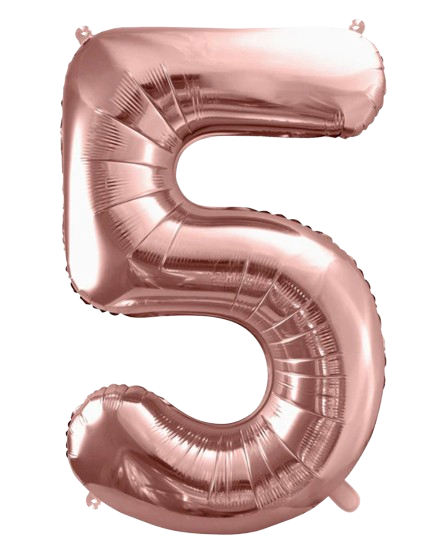 Globo Rosa Oro Número 5