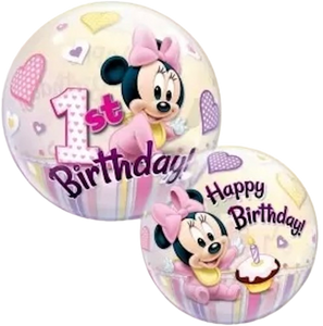 Globo Bubble Minnie Mouse 1st Birthday