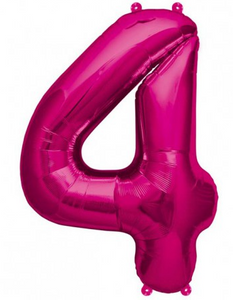 Globo Autoinflable Rosa Número 4