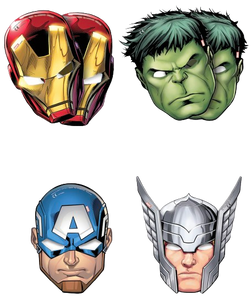 Mascaras de papel Avengers