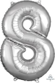 Número 8 Plata Autoinflable - Gormand: Tienda de Fiestas y Regalos en Manresa