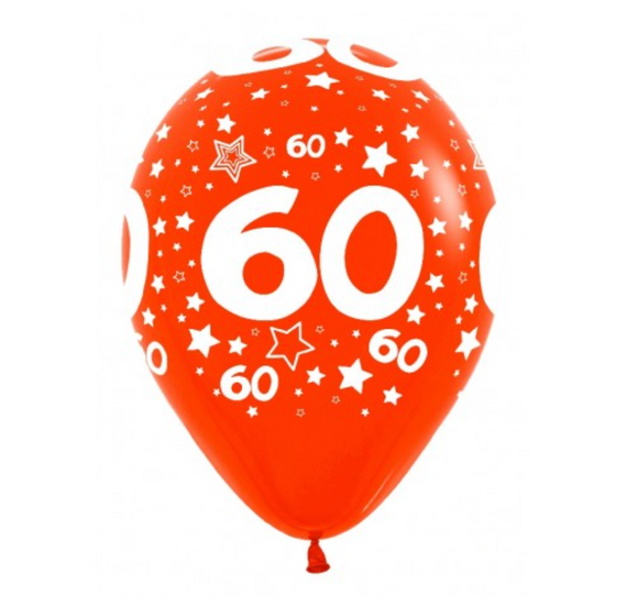 Globos Número 60 de Colores 12 unidades - Gormand: Tienda de Fiestas y Regalos en Manresa