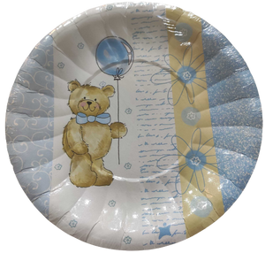Plato de Carton Teddy Azul 23cm - Gormand: Tienda de Fiestas y Regalos en Manresa