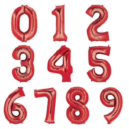 Globos de Números Rojo 86cm - Gormand: Tienda de Fiestas y Regalos en Manresa
