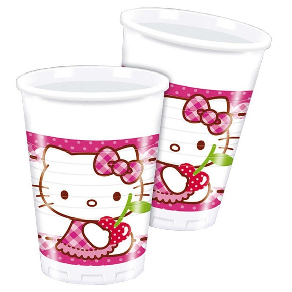 8 Vasos de Plástico Hello Kitty - Gormand: Tienda de Fiestas y Regalos en Manresa