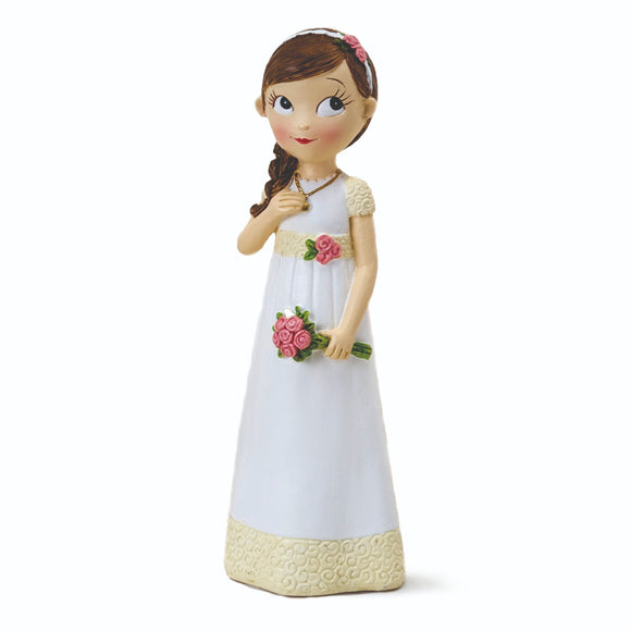 Y969  Figura niña comunión vestido romántico, 16,5cm.